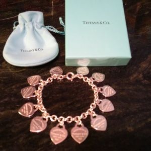 Tiffany Multi-Heart Charm Bracelet Sterling Silver